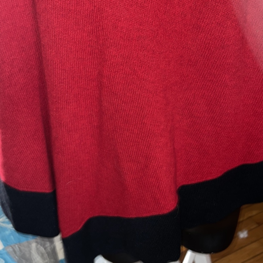 Lauren Ralph Lauren red lambswool cape S/M - Picture 13 of 16